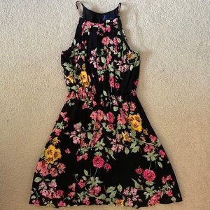 Black Floral Mini Dress